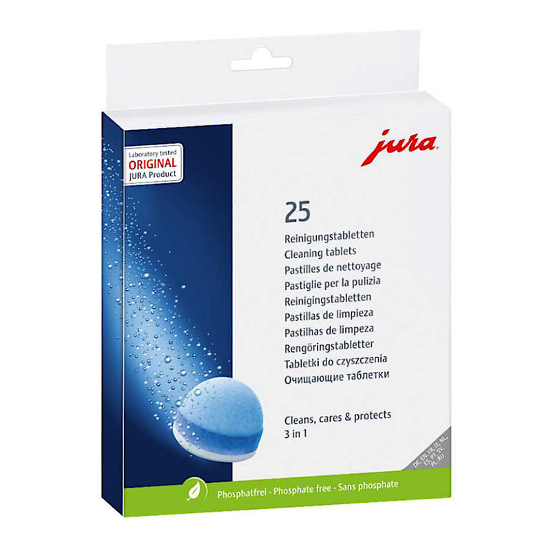 Jura trójfazowe TABLETKI CZYSZCZĄCE do ekspresu do kawy - blister 25 szt.