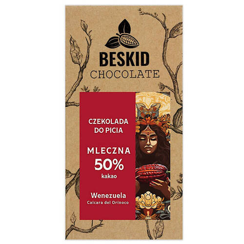 Beskid Chocolate czekolada pitna MLECZNA 50% Wenezuela Caicara del Orinoco 200g