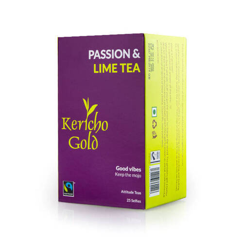 Herbata Czarna KERICHO GOLD marakuja & limonka 25szt. | ATTITUDE