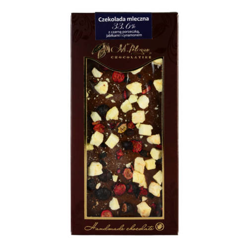 M. Pelczar czekolada mleczna z czarną porzeczką, jabłkami i cynamonem