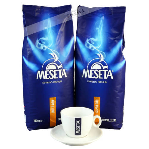 Zestaw promocyjny 2kg kawy Meseta SUPER ORO + filiżanka Meseta CAPPUCCINO