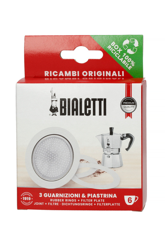 3 uszczelki + sitko do kawiarek aluminiowych Bialetti 6tz.