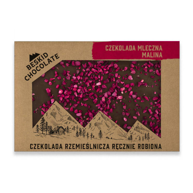 Beskid Chocolate | MLECZNA Z MALINĄ 70g