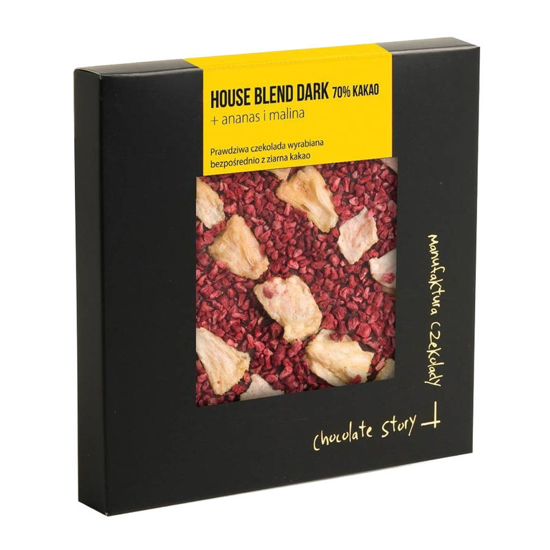 Czekolada ciemna Manufaktura Czekolady ananas i malina 100g