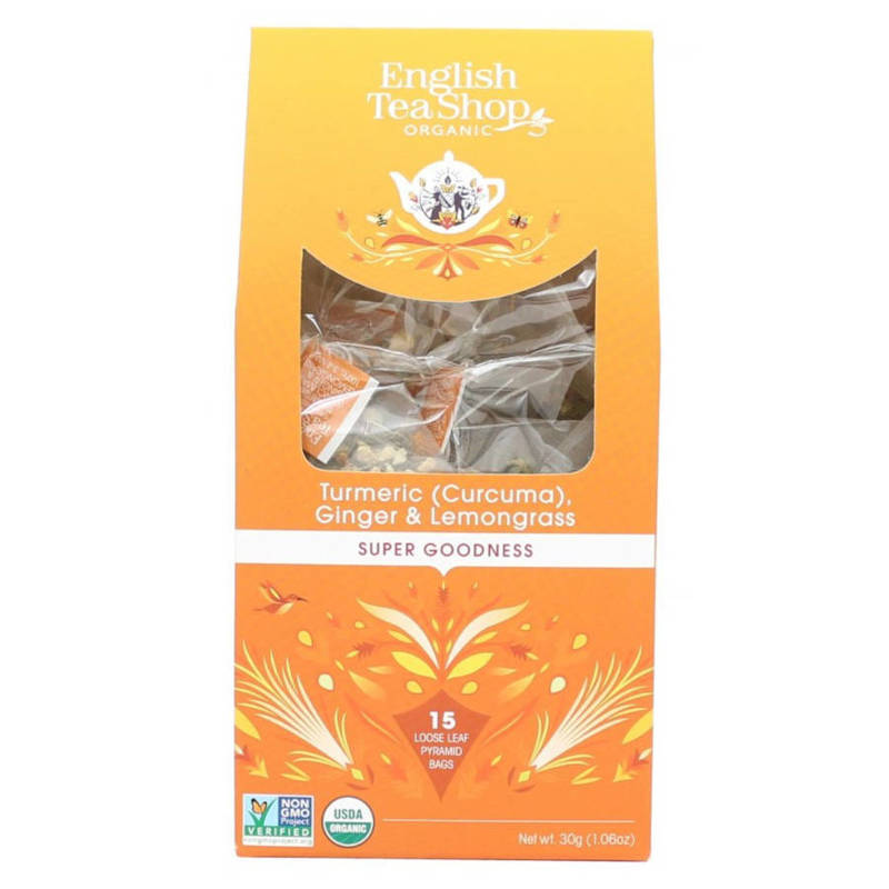 ENGLISH TEA - Turmeric (Curcuma), Ginger & Lemongrass – 15 Piramidek