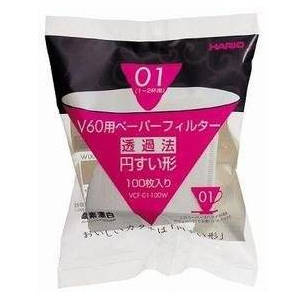 Filtry do HARIO V60-01 100szt. - BIAŁE