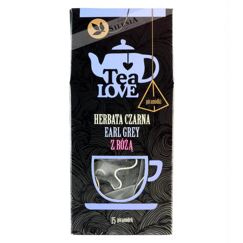 Herbata Tea LOVE czarna earl grey z różą w piramidkach