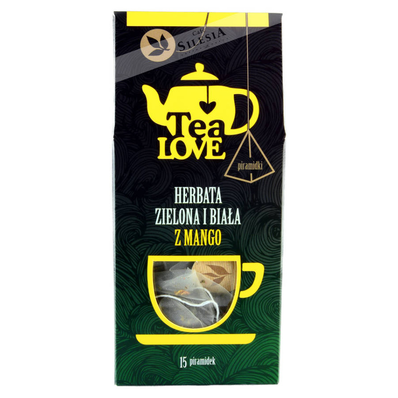 Herbata Tea LOVE zielona i biała z mango w piramidkach