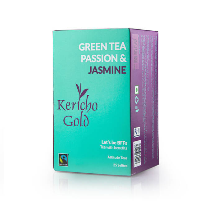 Herbata Zielona KERICHO GOLD marakuja & jaśmin 25szt. | ATTITUDE