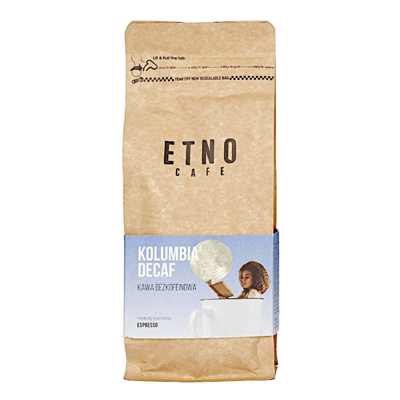 Kawa ziarnista Etno Cafe bezkofeinowa Kolumbia 0,25 kg