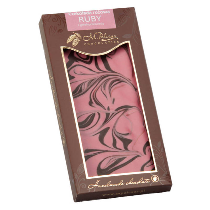 M.Pelczar czekolada różowa Ruby z gorzką czekoladą 85g 