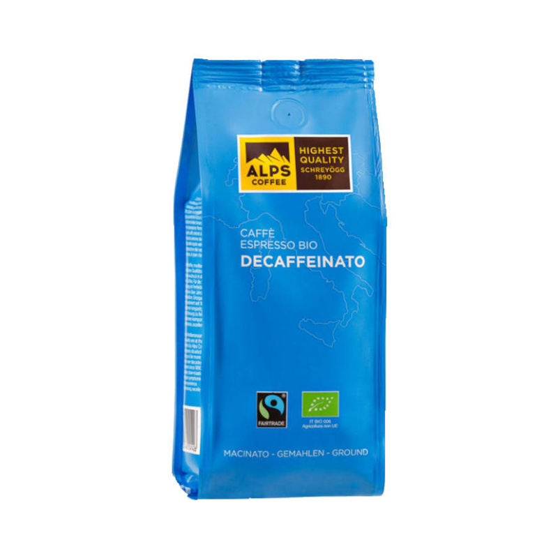 kawa mielona bezkofeinowa ALPS COFFEE BIO DECAFFEINATO 250g 