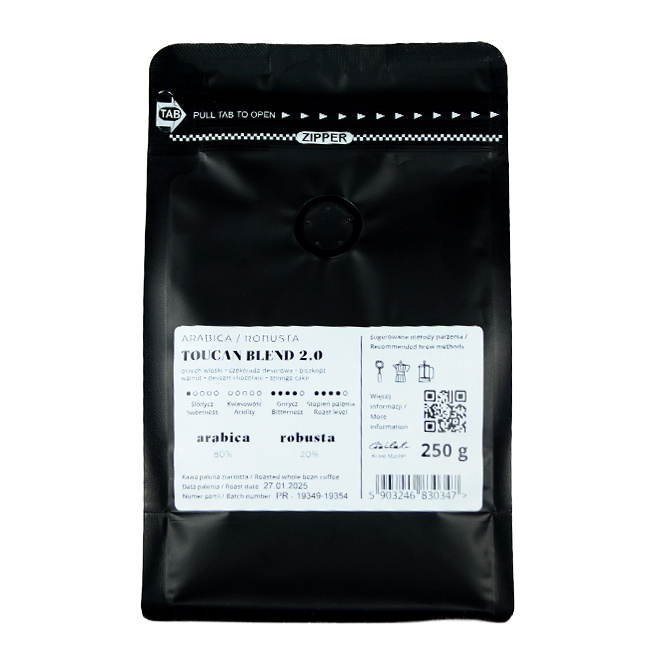 kawa ziarnista Hard Beans TOUCAN BLEND 2.0 250g ESPRESSO